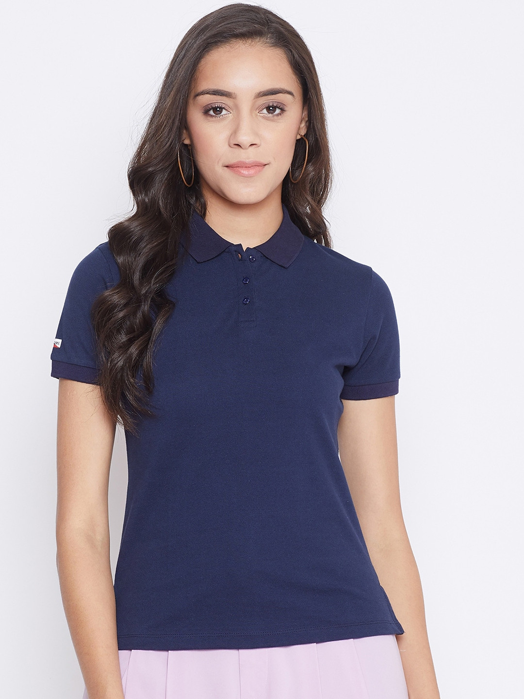 

Madame Navy Blue Shirt Style Top