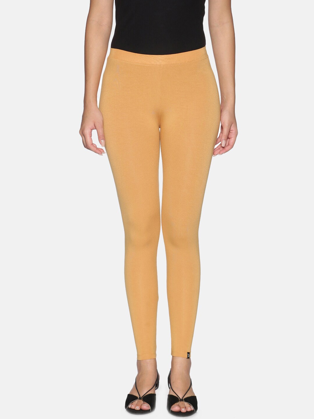 

TWIN BIRDS Women Beige Solid Ankle Length Leggings
