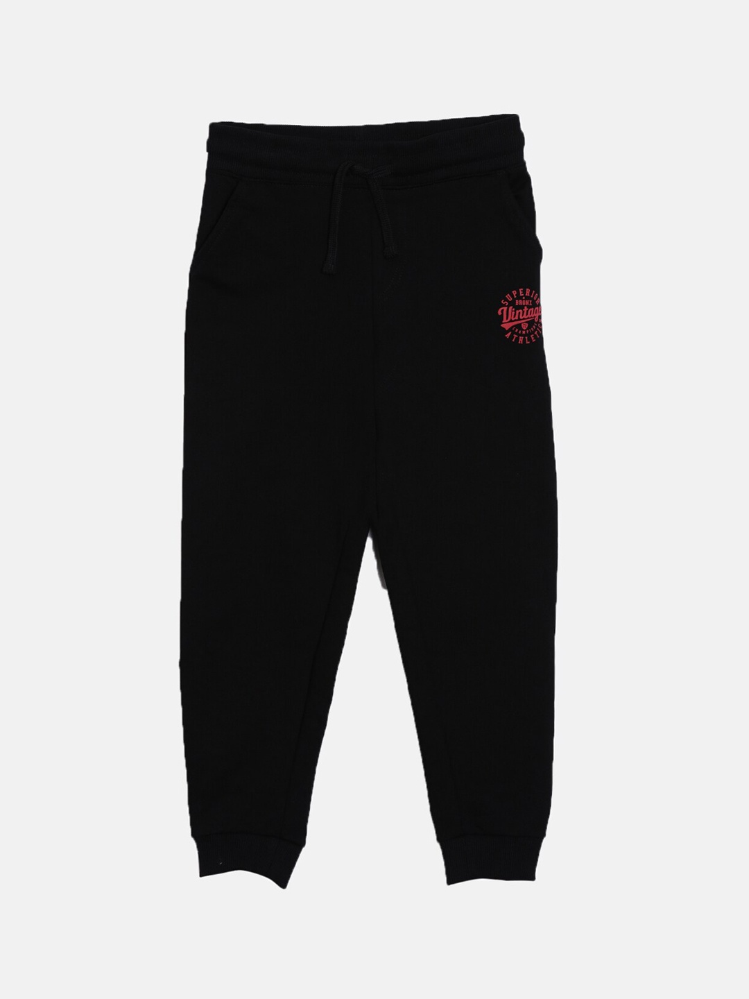

3PIN Boys Black Solid Cotton Joggers