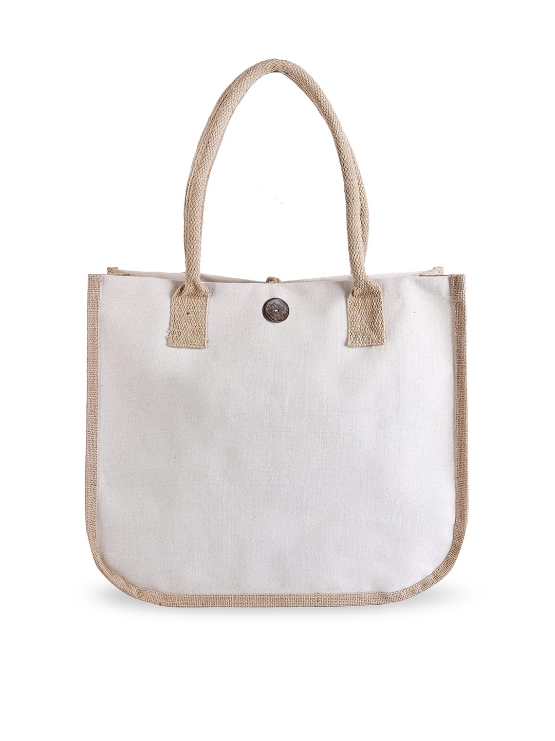 

earthbags White & Beige Canvas Shopper Tote
