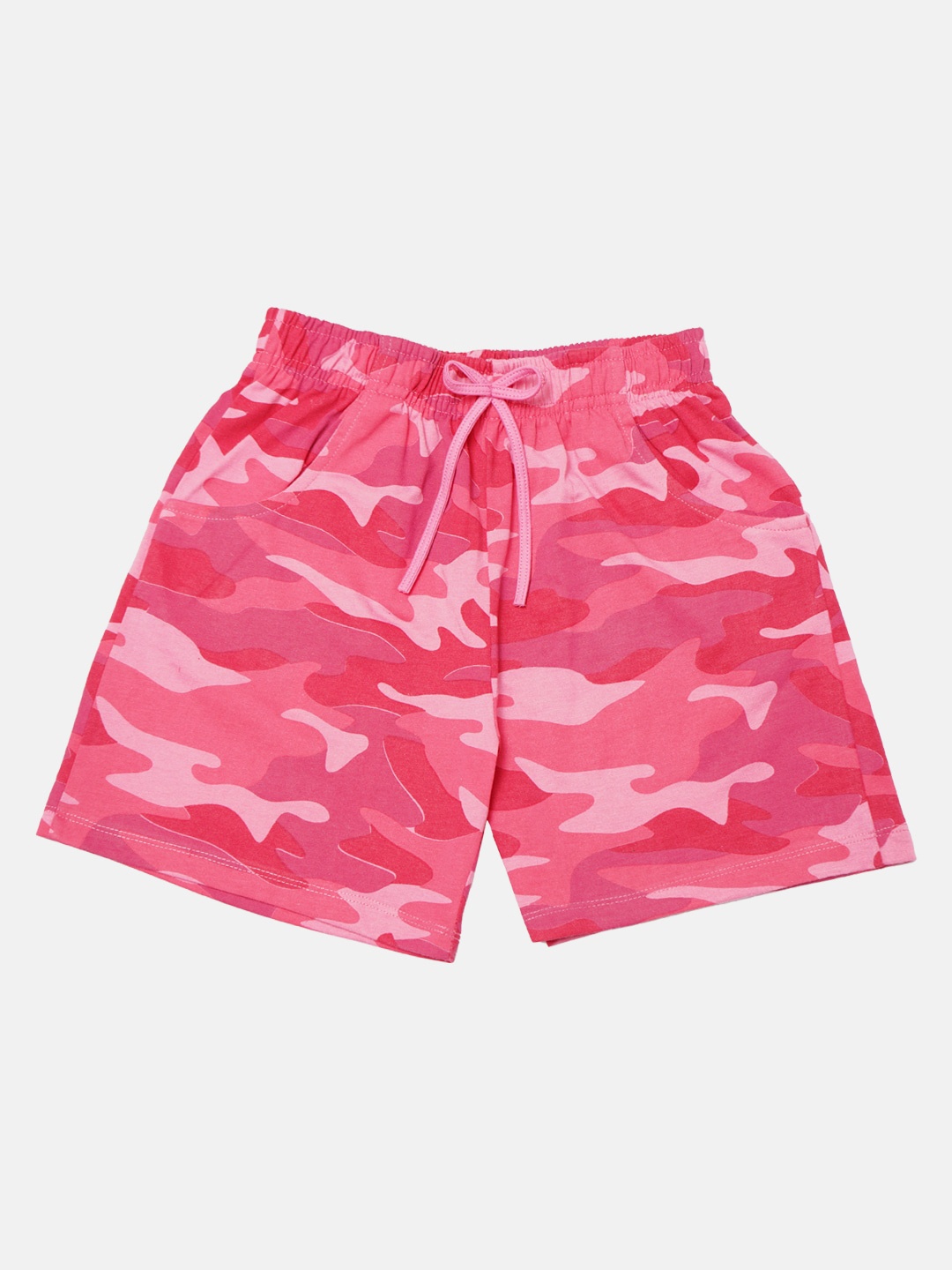 

Nins Moda Girls Pink Printed Regular Fit Regular Shorts
