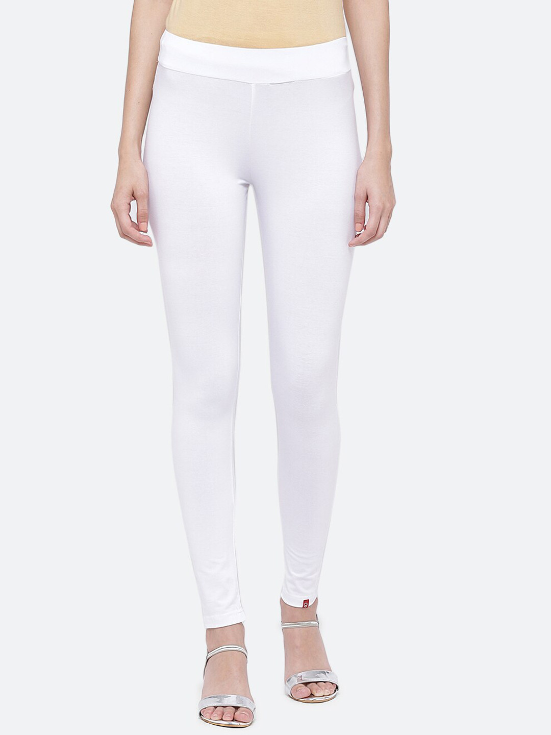 

Biba Women White Solid Ankle-Length Leggings