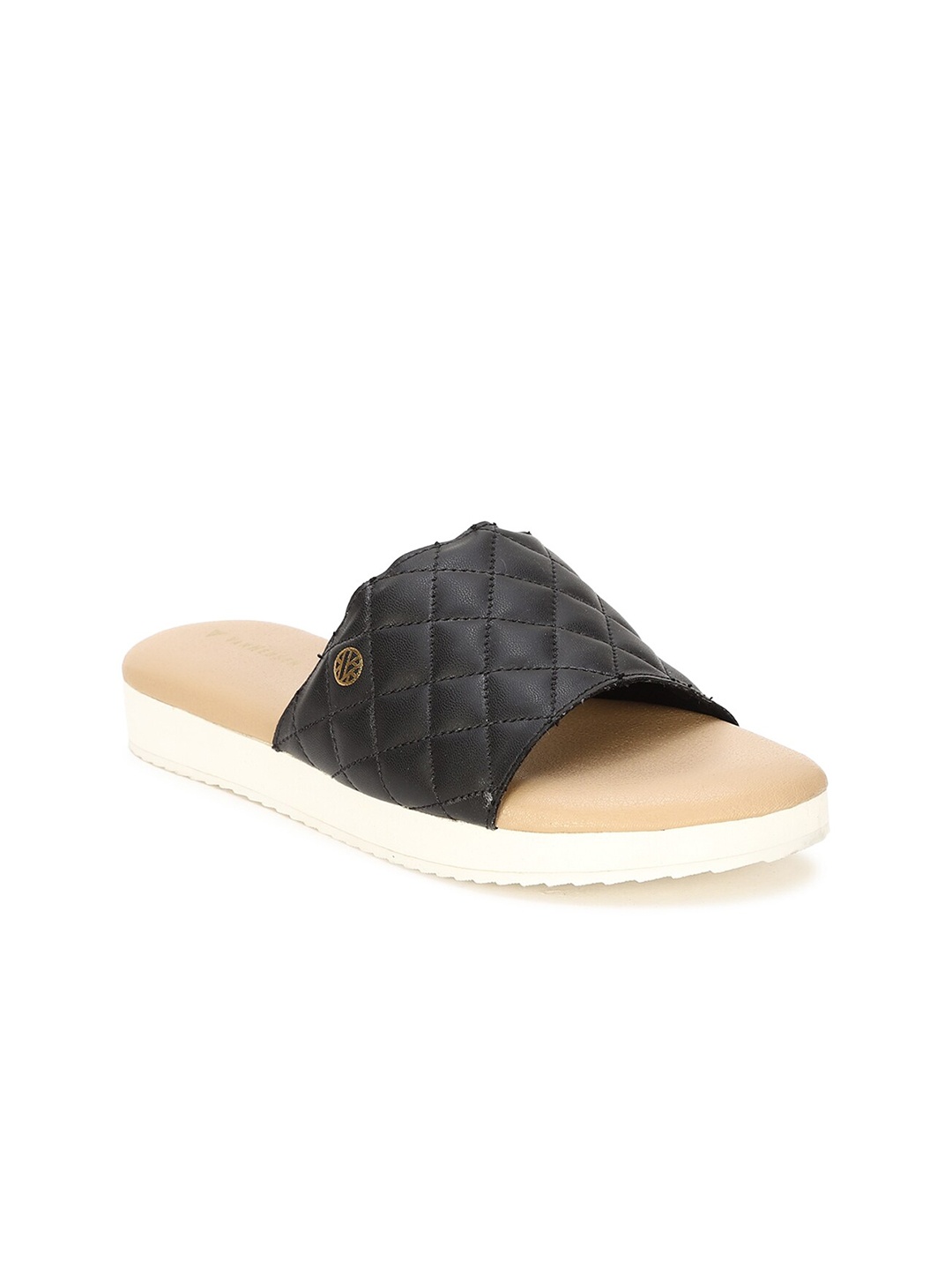 

Van Heusen Woman Women Black & Beige Open Toe Flats