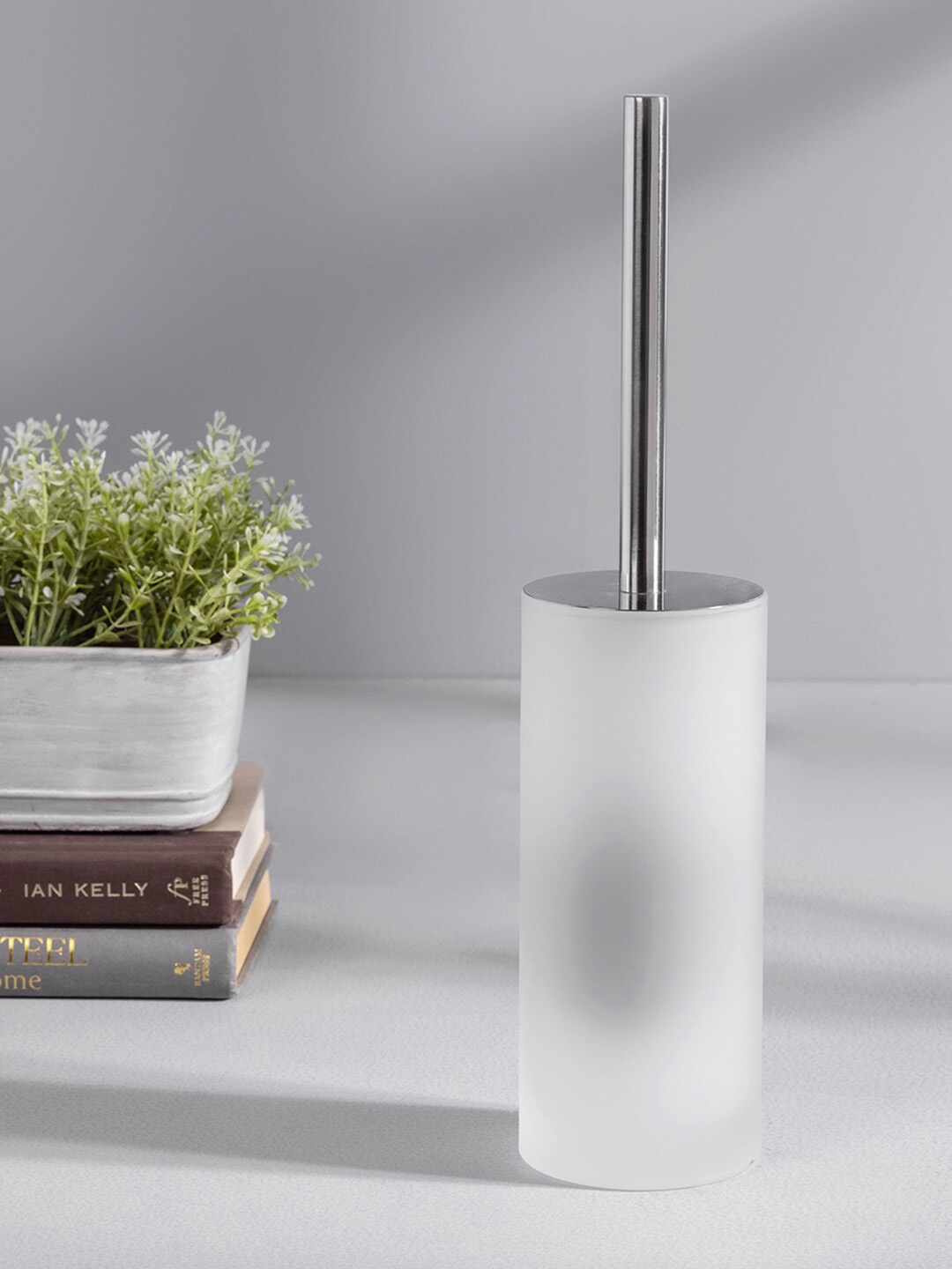 

Pure Home and Living White Solid Moderno Toilet Brush Holder