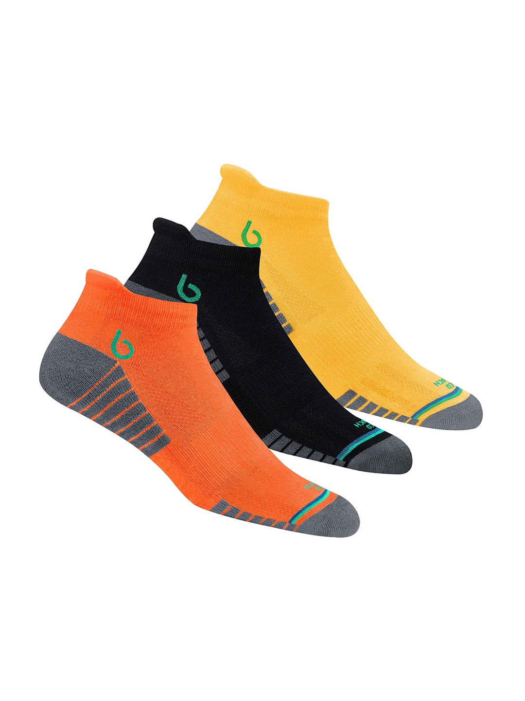 

BAMBOS Men Pack Of 3 Assorted Eco Touch Ankle-Length Socks