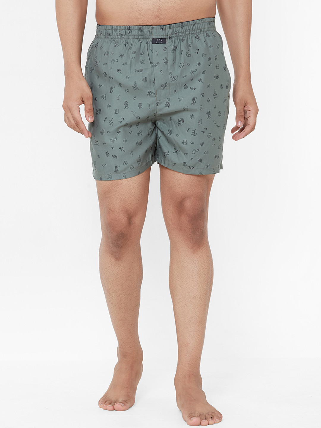 

Sweet Dreams Men Sea Green & Black Printed Boxers 8905017680967
