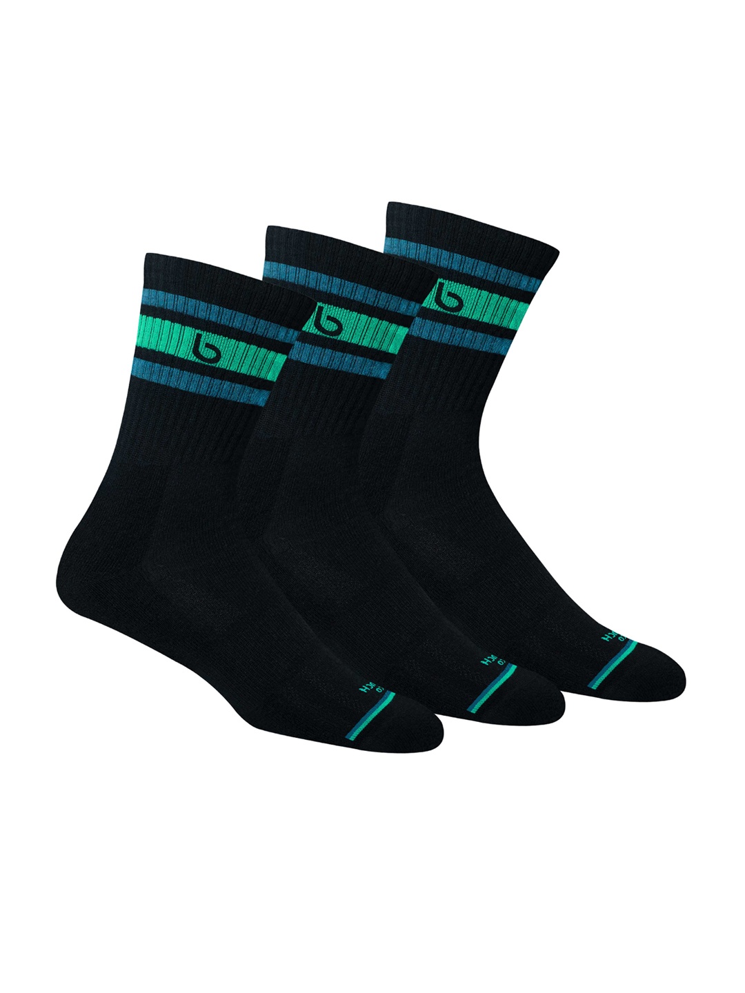 

BAMBOS Men Pack Of 3 Patterned Calf-Length Socks, Black