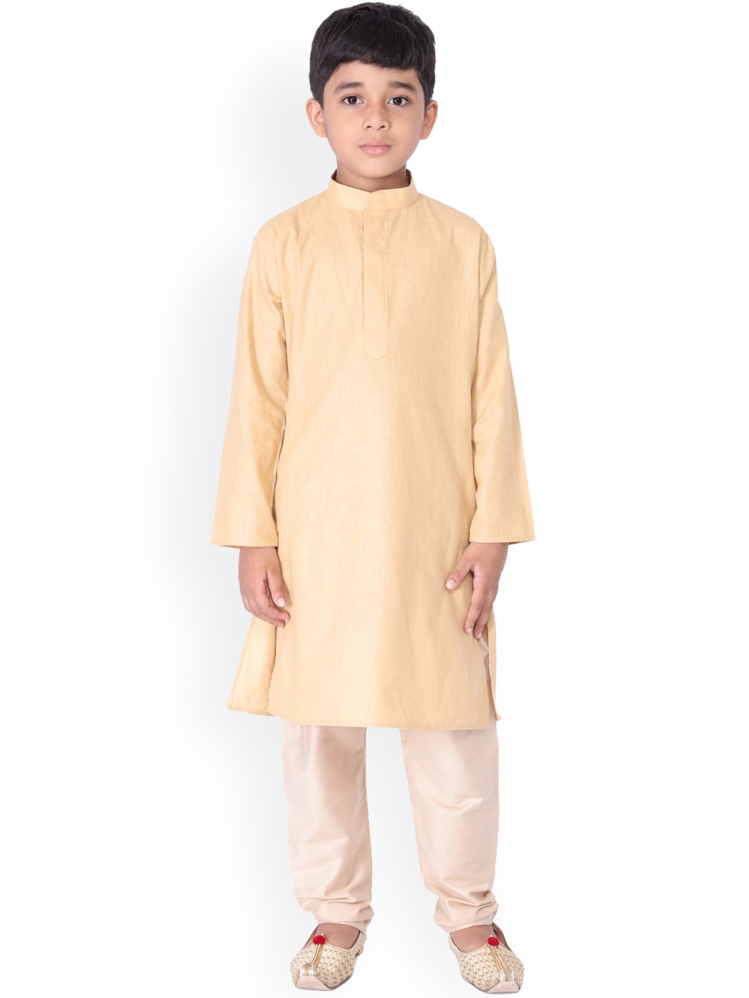 

TABARD Boys Beige Solid Cotton Kurta with Pyjamas