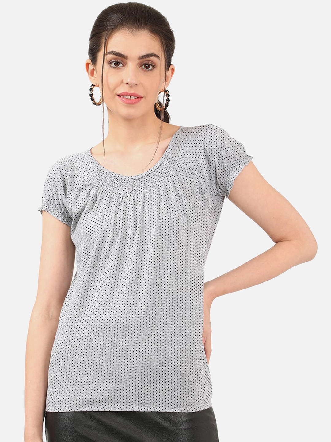 

V2 Value & Variety Grey & Black Chambray Regular Top