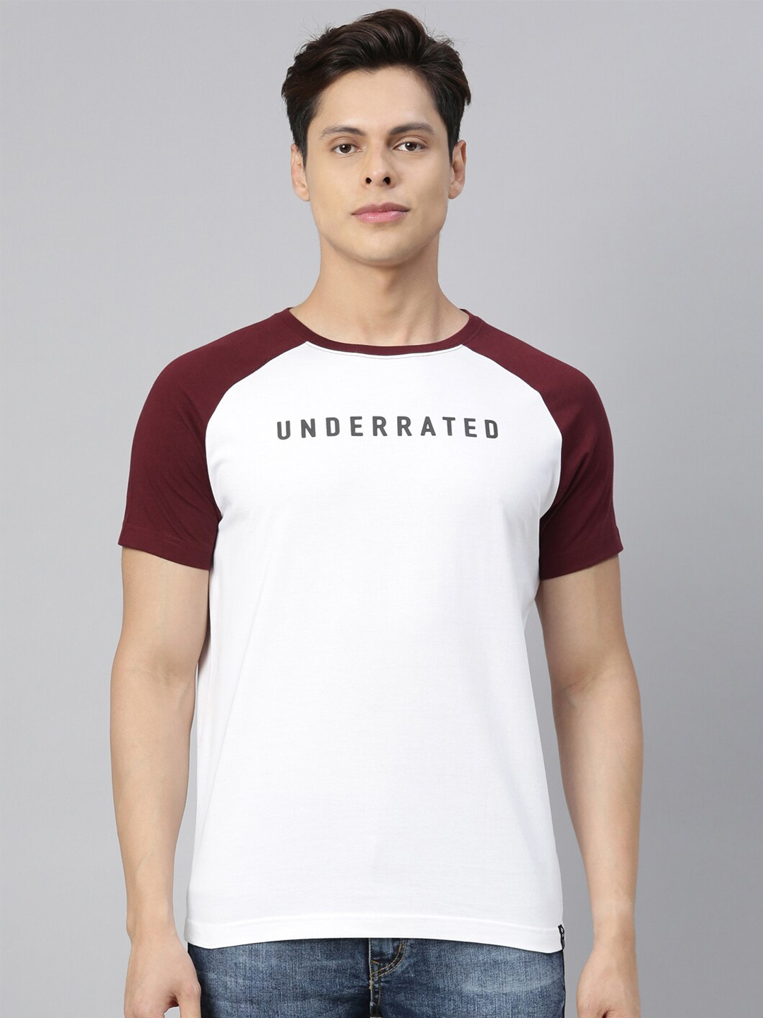3PIN Men White Solid Round Neck Pure Cotton T-shirt
