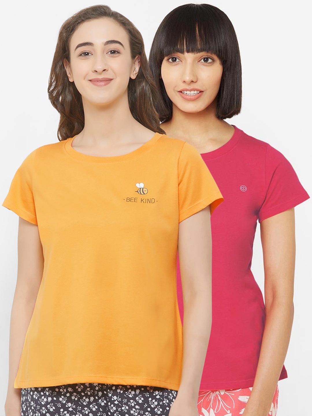 

Soie Women Pack Of 2 Lounge T-Shirts, Yellow