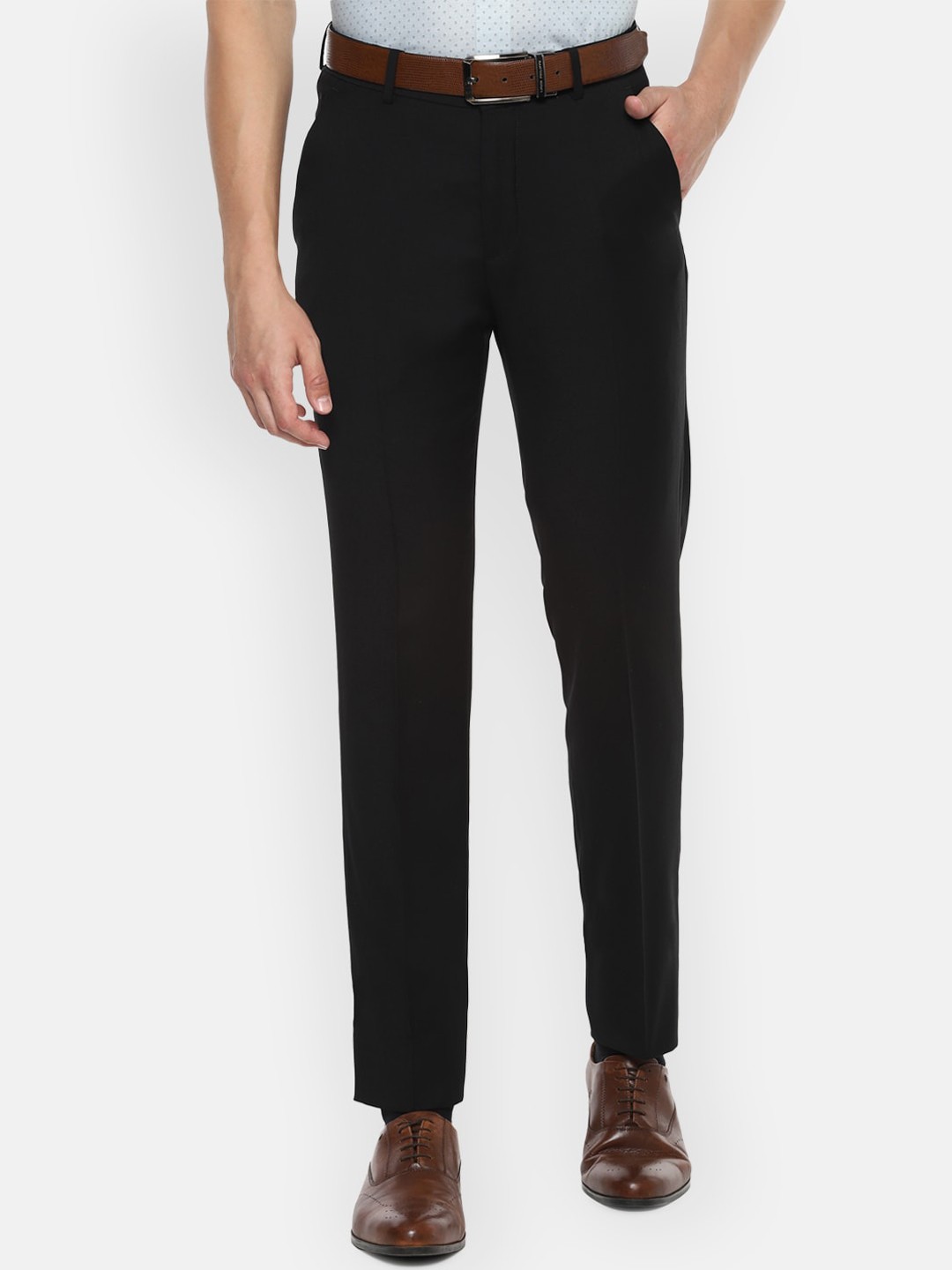

Louis Philippe Permapress Men Charcoal Grey Slim Fit Solid Formal Trousers