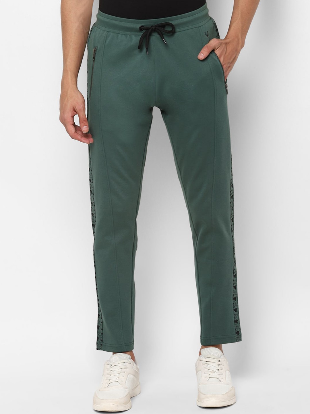 

Allen Solly Men Green Solid Straight-Fit Track Pants