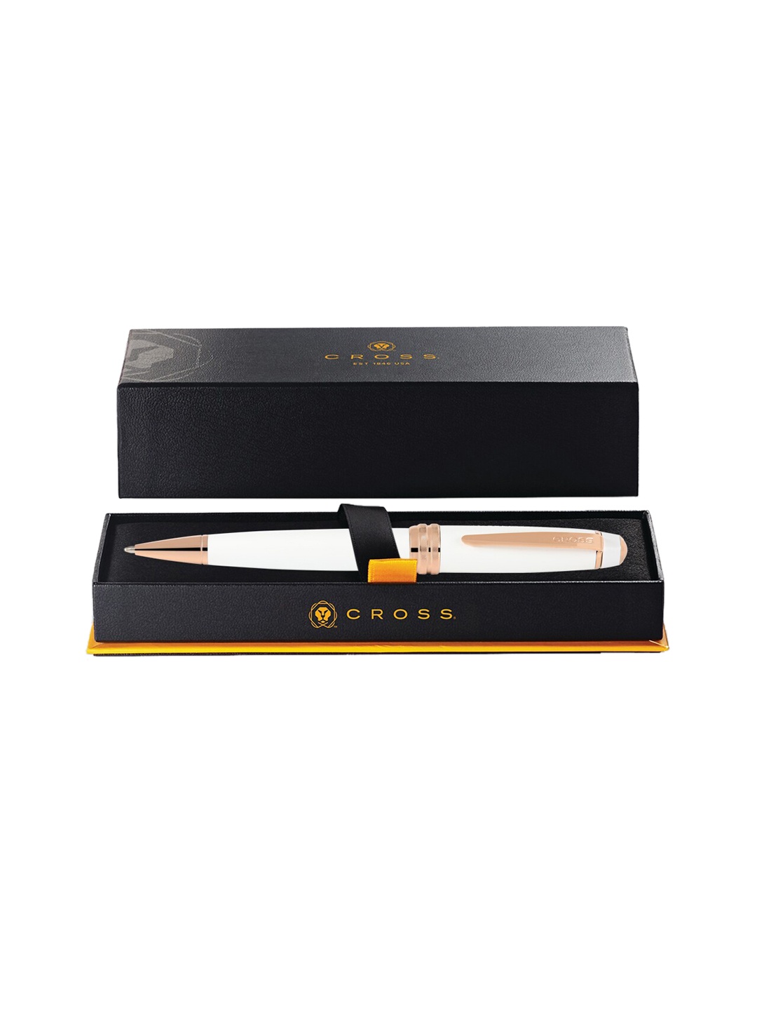 

Cross White Lacquer with Rose Gold Appointments Bailey Ballpoint Pen