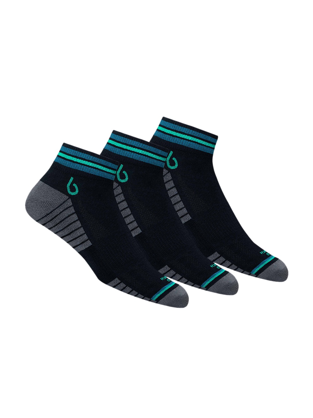 

BAMBOS Men Pack Of 3 Patterned Eco Touch Ankle-Length Socks, Black