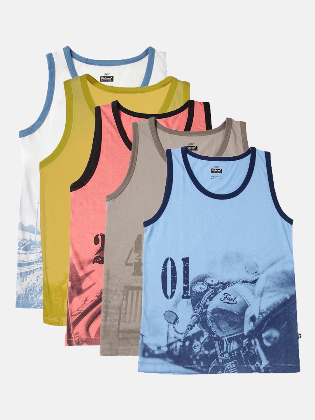 

Dollar Boys Pack of 5 Assorted Pure Cotton Innerwear Vests