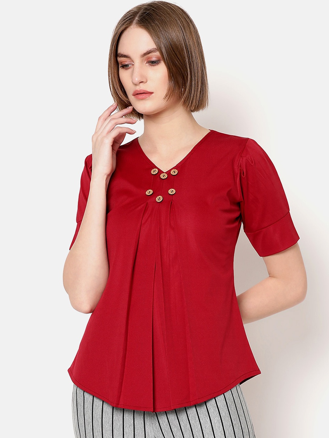 

V2 Value & Variety Maroon Regular Top