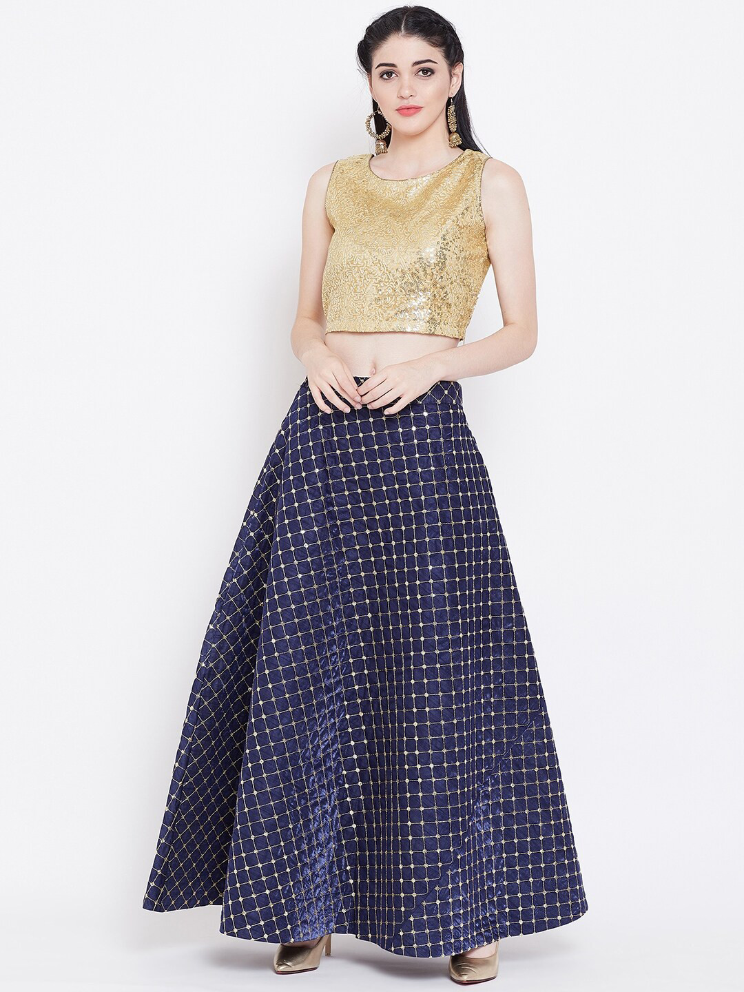 

studio rasa Navy Blue Ready to Wear Lehenga with Blouse