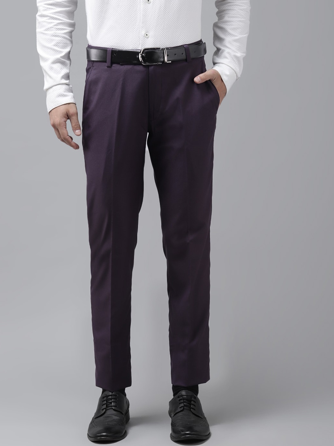 

hangup trend Men Purple Regular Fit Solid Regular Trousers