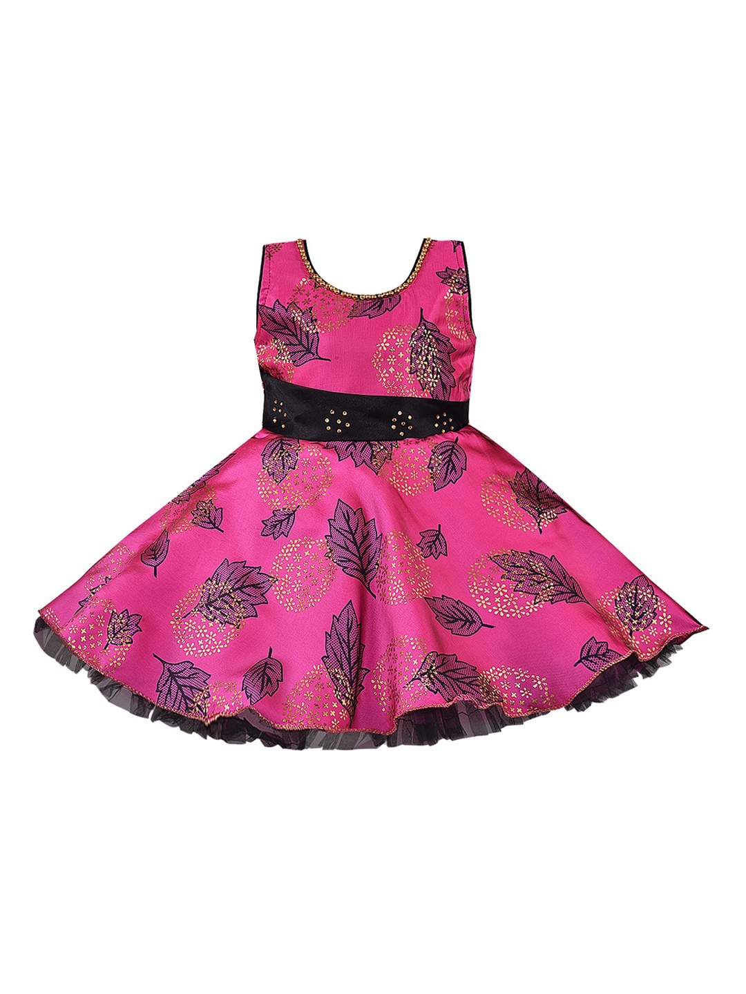 

Wish Karo Girls Pink Printed Fit and Flare Dress