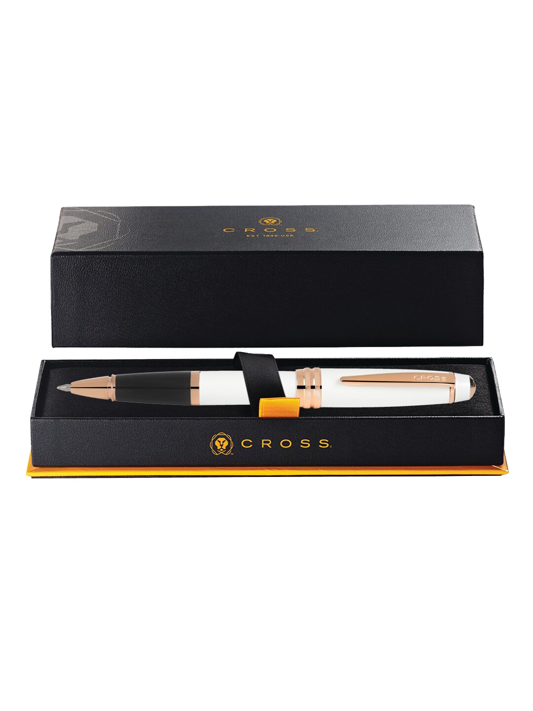 

Cross White Lacquer with Rose Gold Appointments Bailey Rollerball Pen