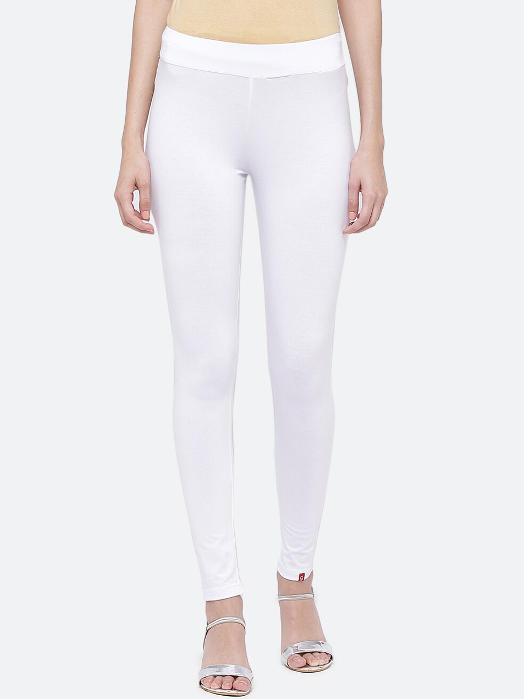 

Biba Women White Solid Ankle-Length Leggings