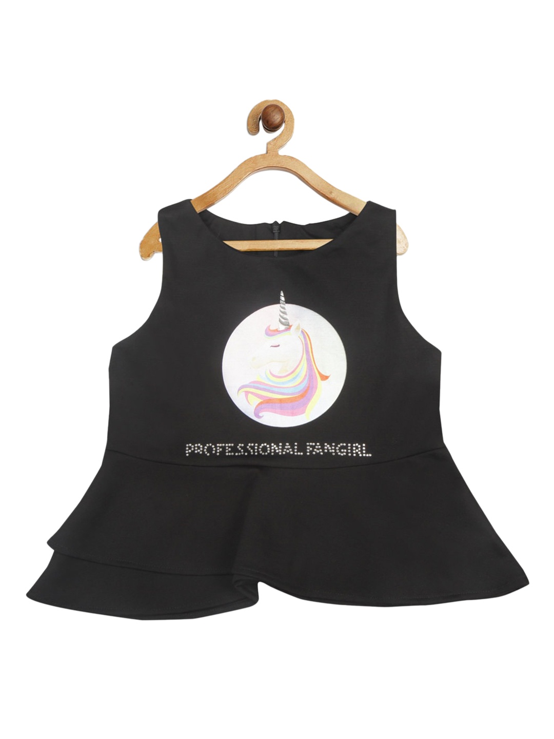 

Tiny Girl Girls Black & White Peplum Top
