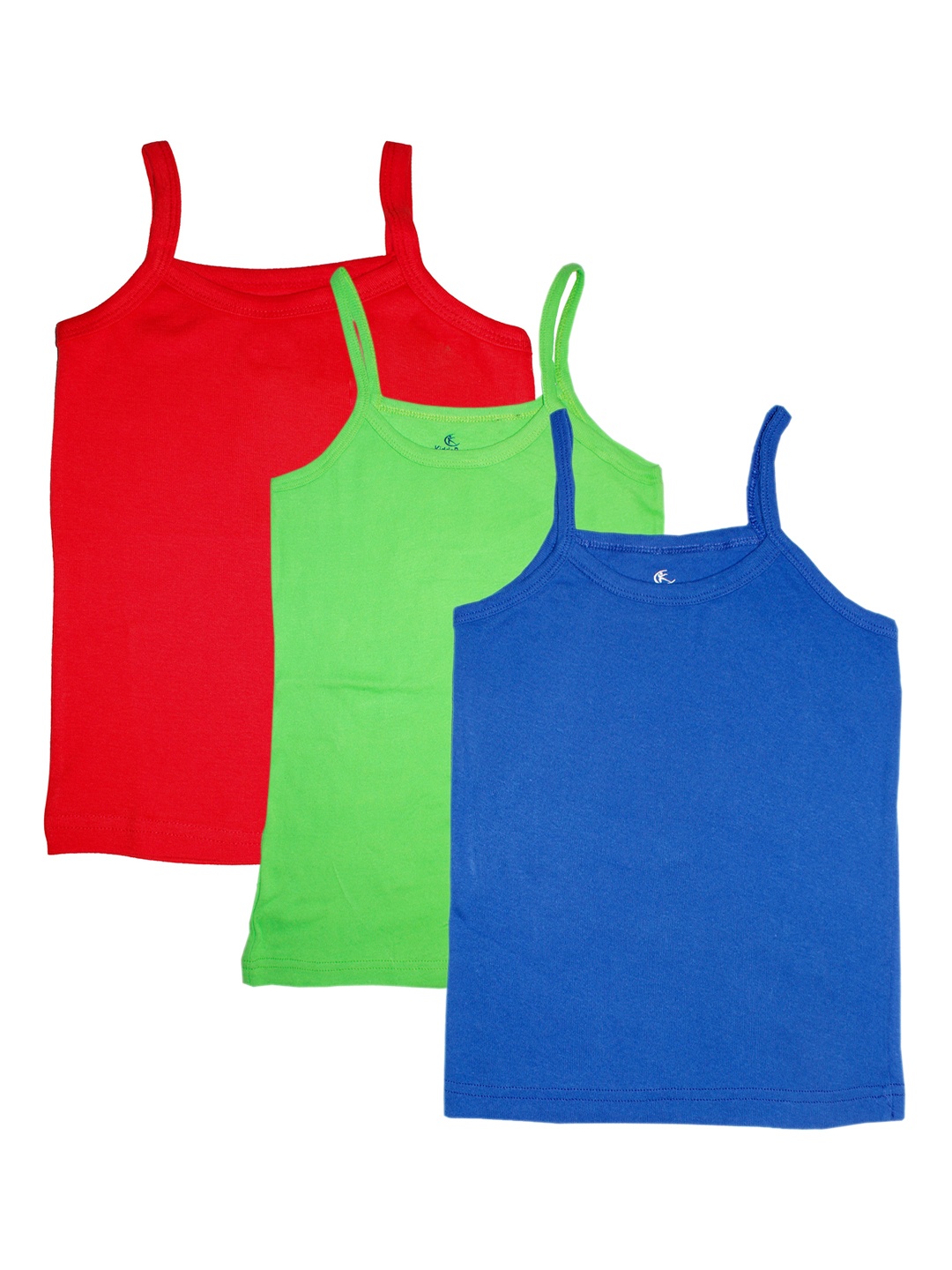 

KiddoPanti Girls Pack of 3 Solid Cotton Tank Tops, Green