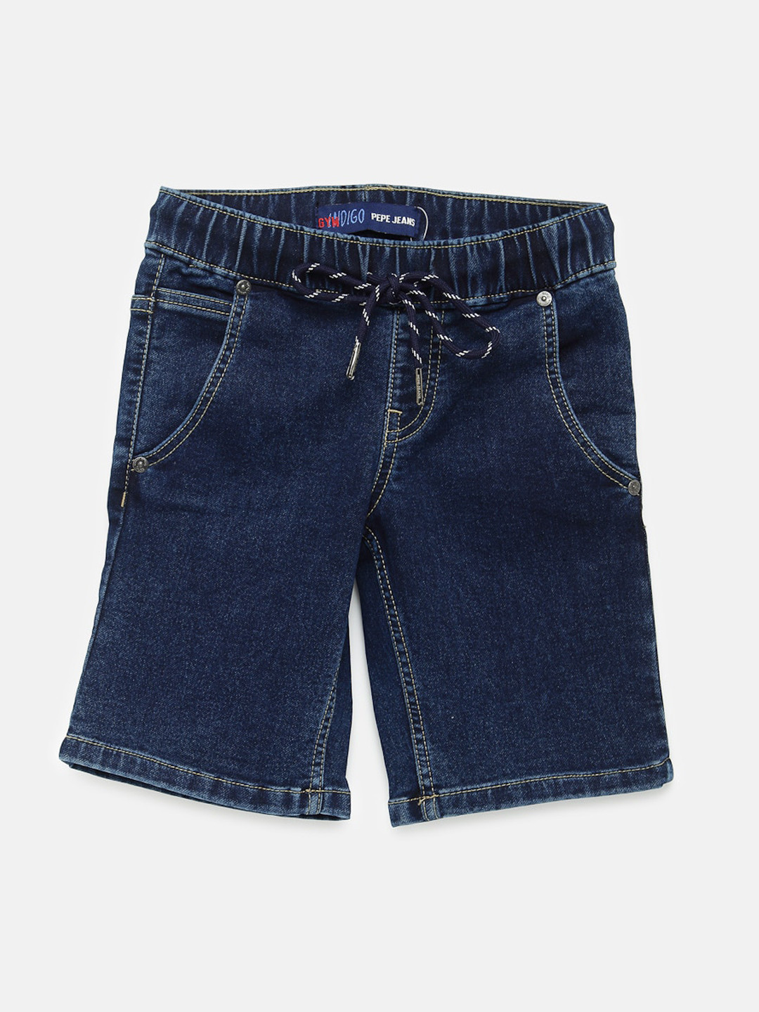 

Pepe Jeans Boys Blue Solid Slim Fit Denim Shorts