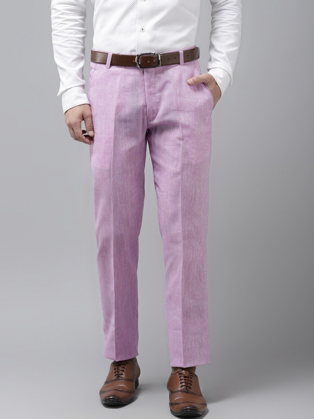 

hangup trend Men Purple Regular Fit Solid Formal Trousers