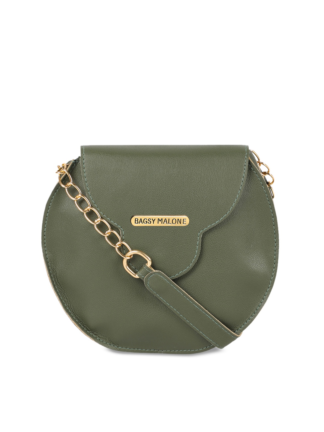 

Bagsy Malone Olive Green Solid Sling Bag
