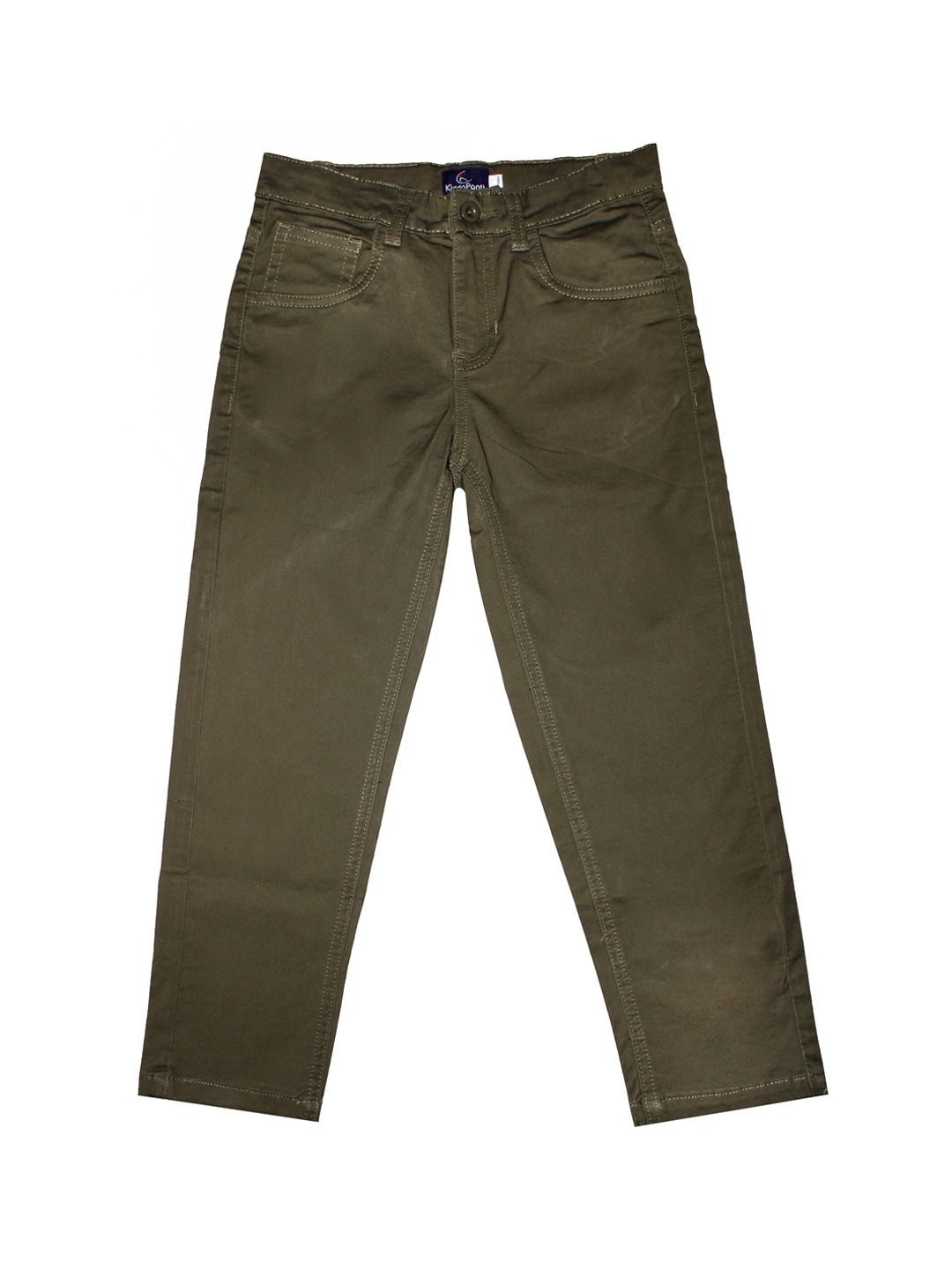 

KiddoPanti Boys Military Green Regular Fit Solid Chinos