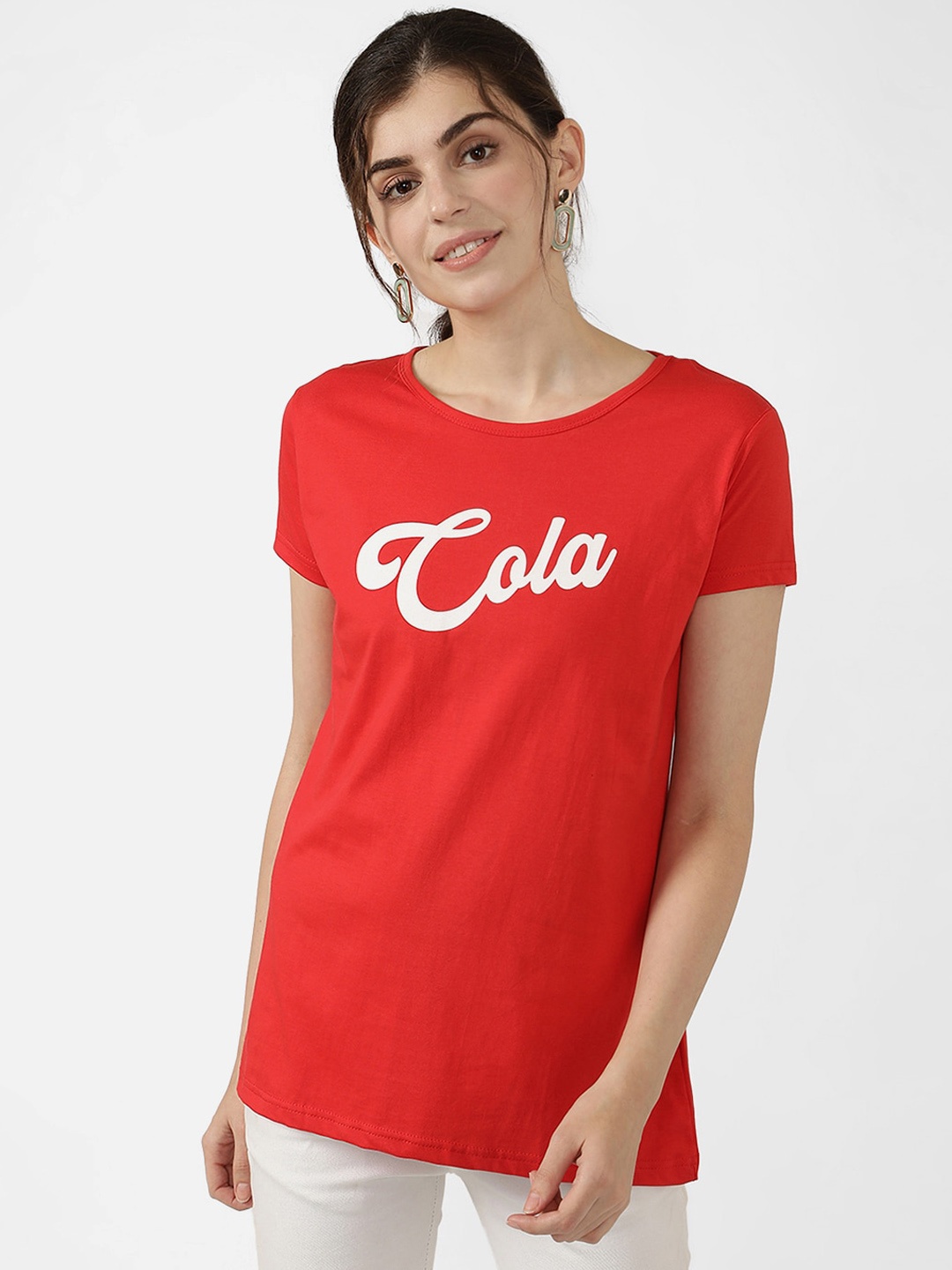 

V2 Value & Variety Red Printed Chambray Regular Top