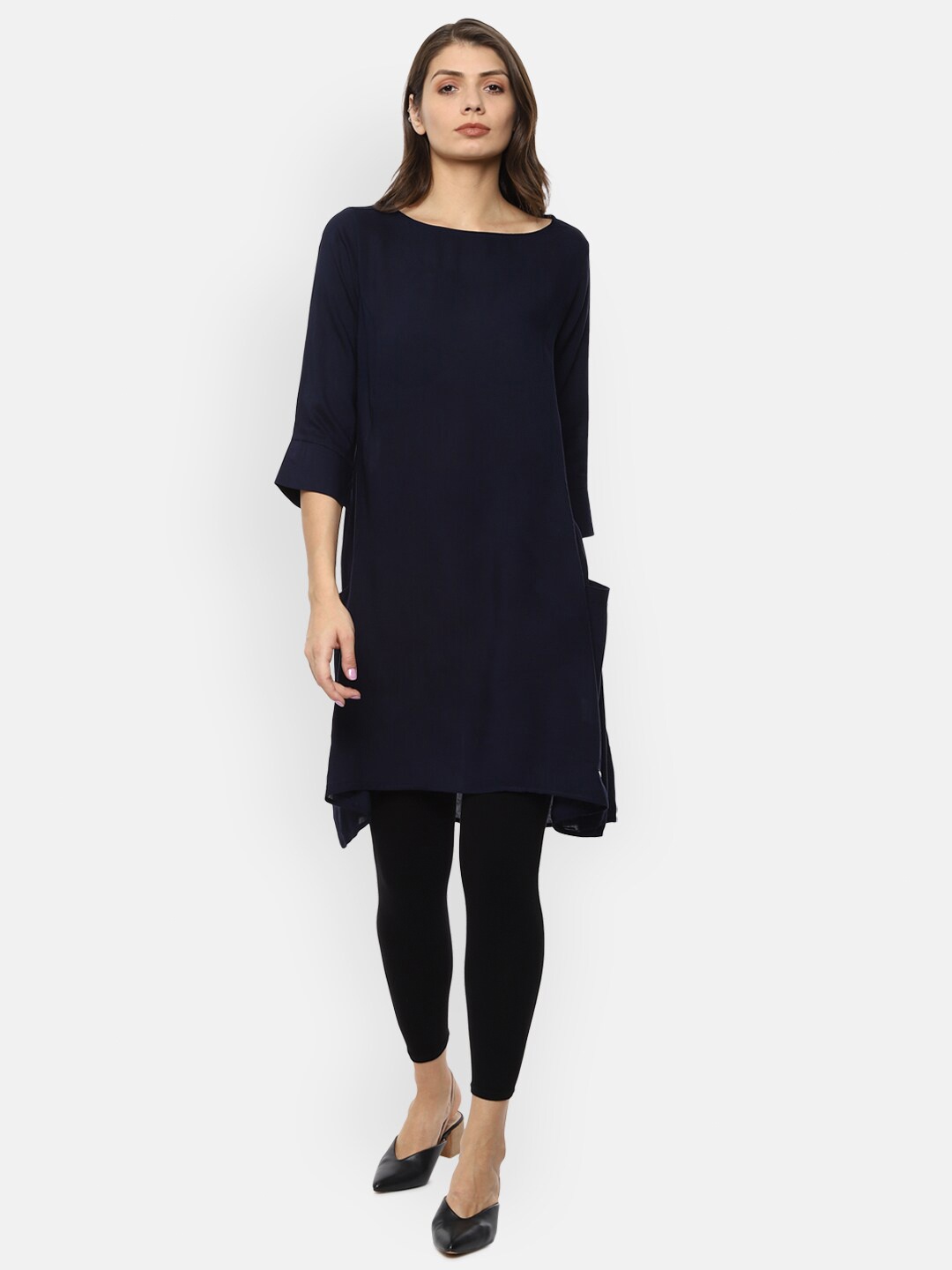 Van Heusen Woman Women Navy Blue Solid Tunic