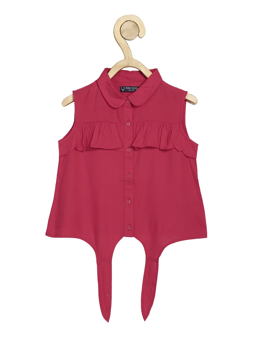 

Allen Solly Junior Girls Pink Peter Pan Collar Shirt Style Top