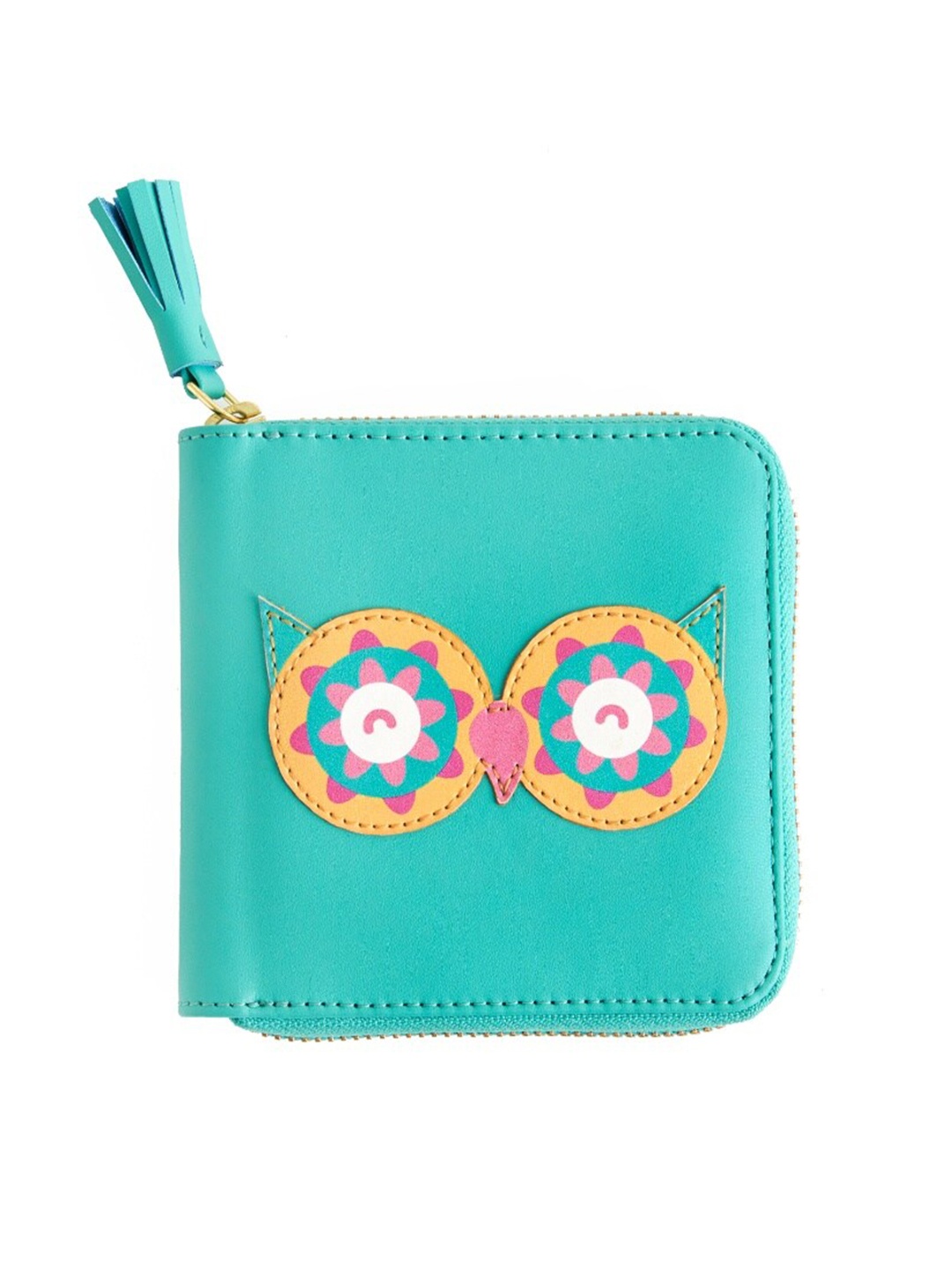 

Chumbak Women Green Solid Zip Around Wallet
