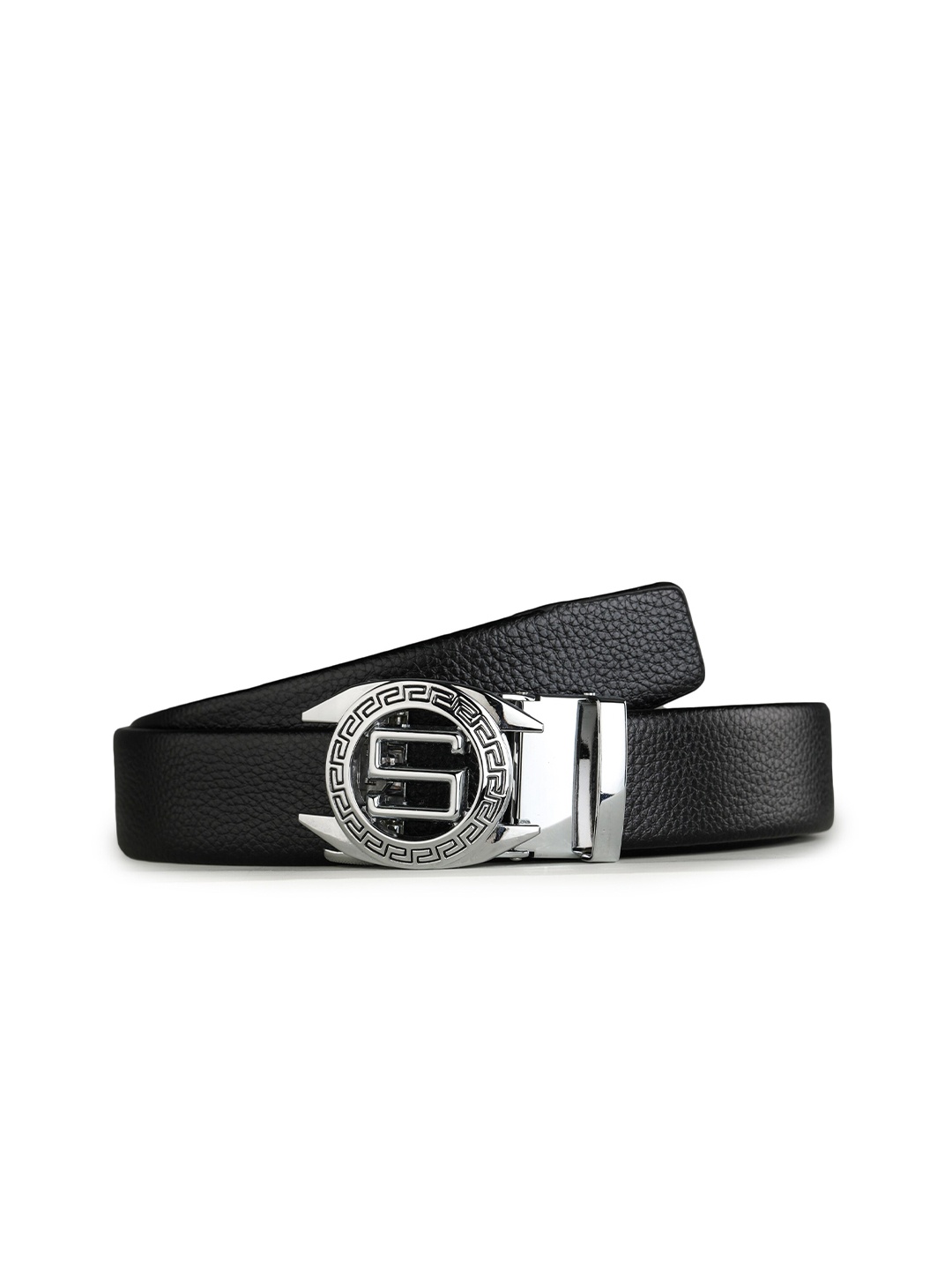 Kastner Men Black & Silver-Toned Textured Belt