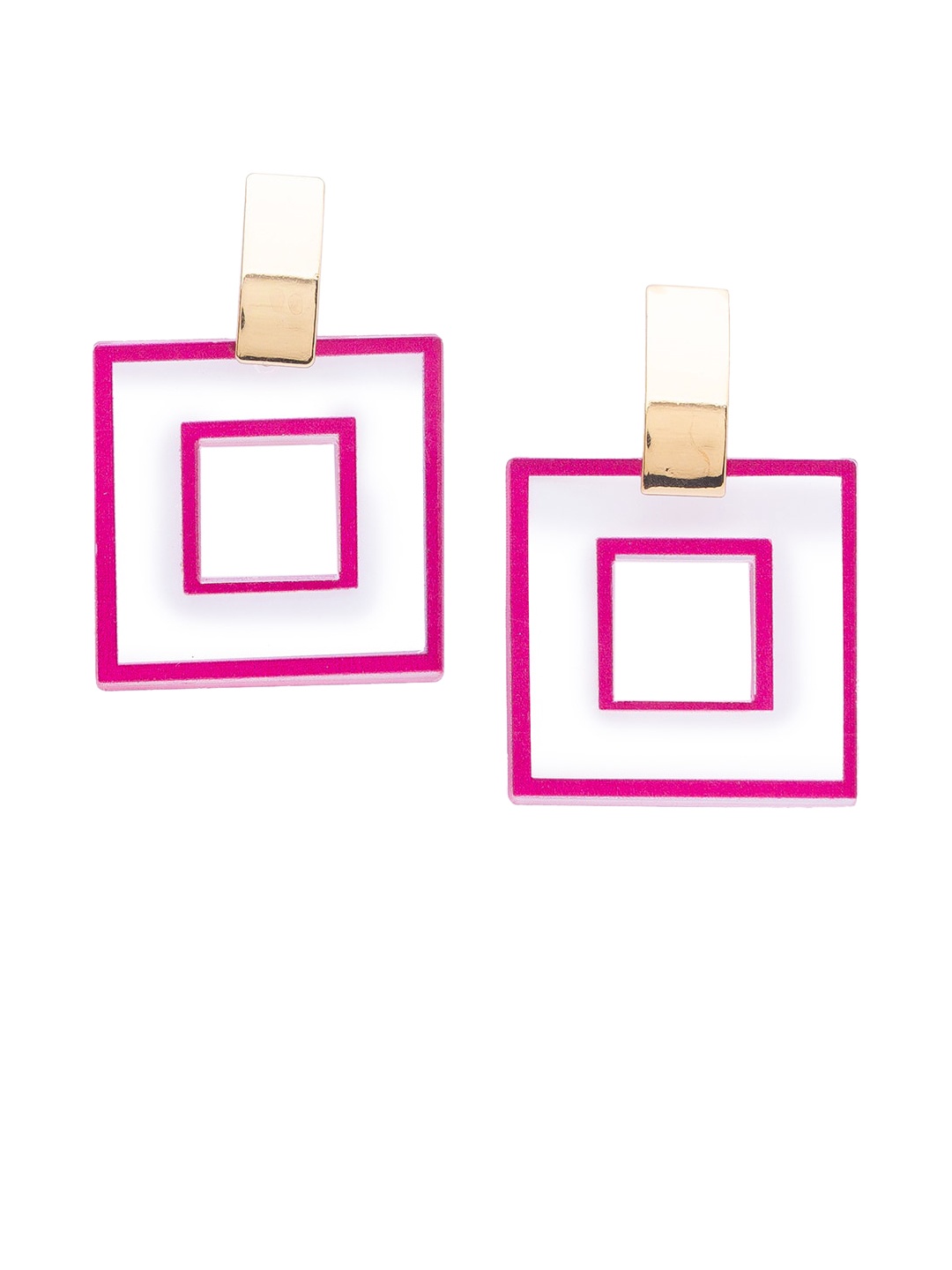 

Globus Pink Square Drop Earrings
