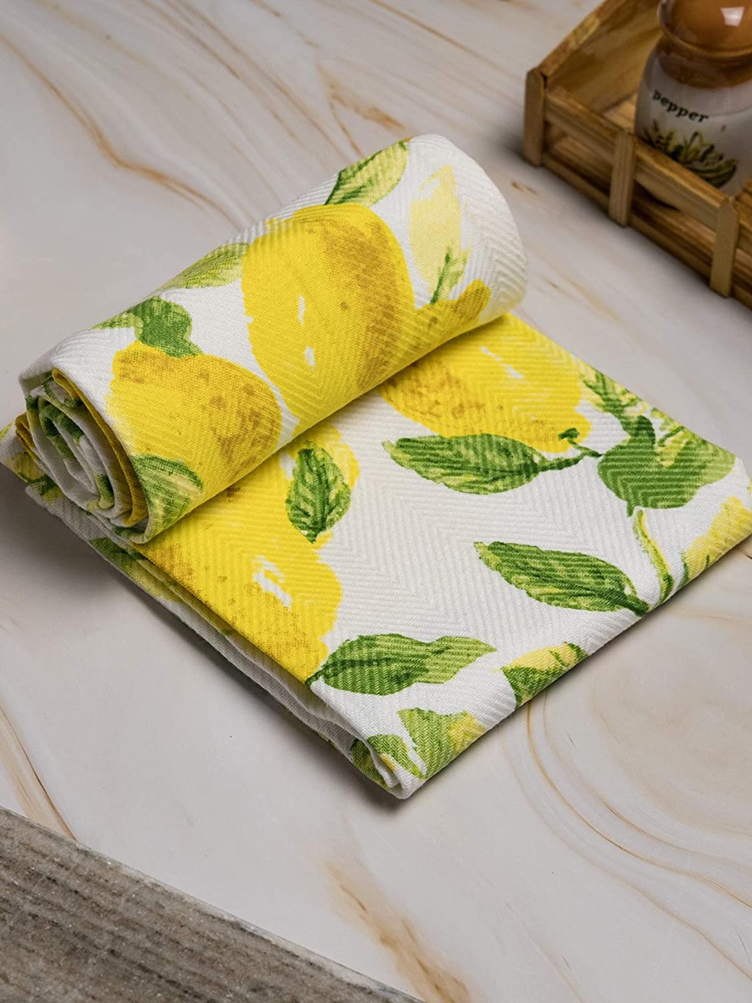 

happywagon Lemon Cotton Kitchen Towels, Yellow