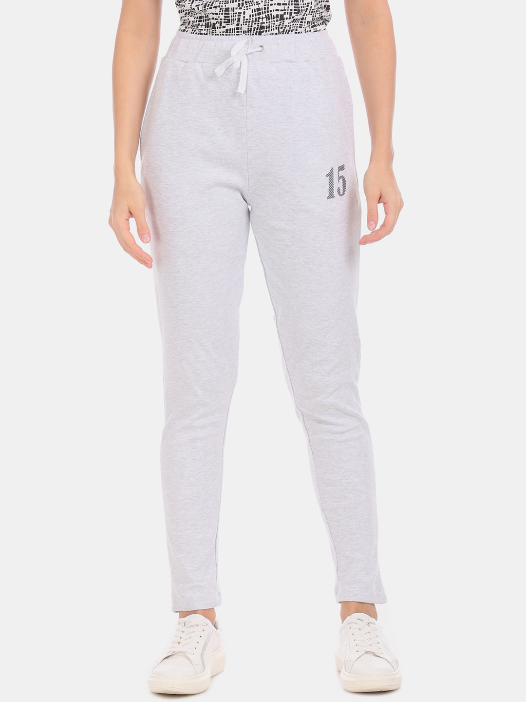 

Sugr Women Grey Solid Cotton Track Pants