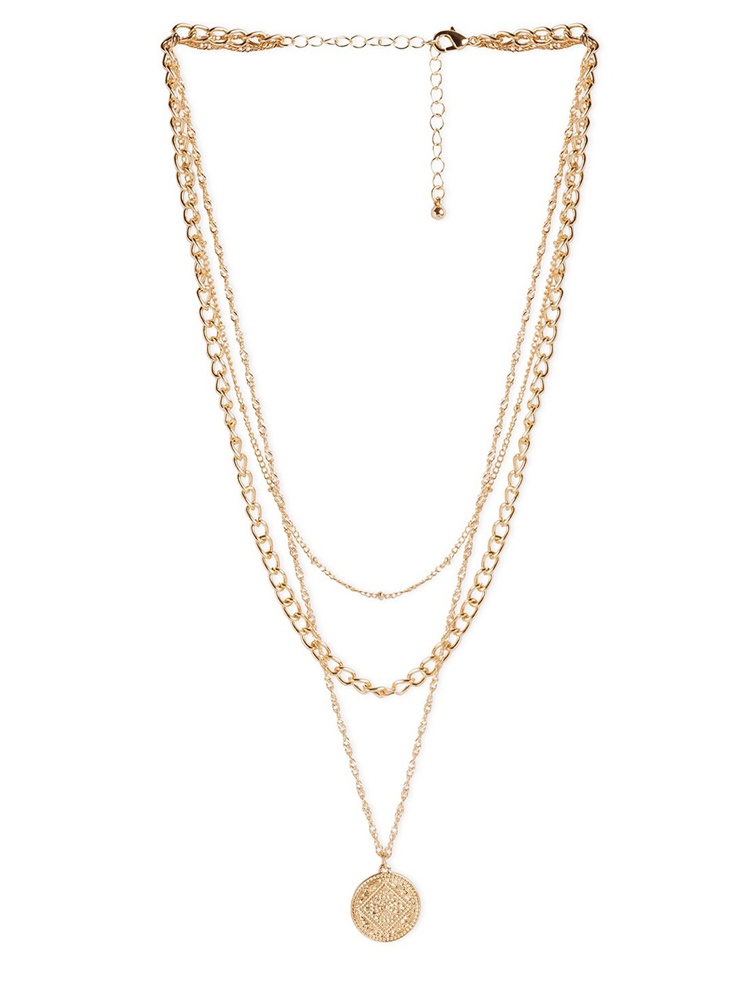 

20Dresses Gold-Toned Metal Coin Layered Necklace