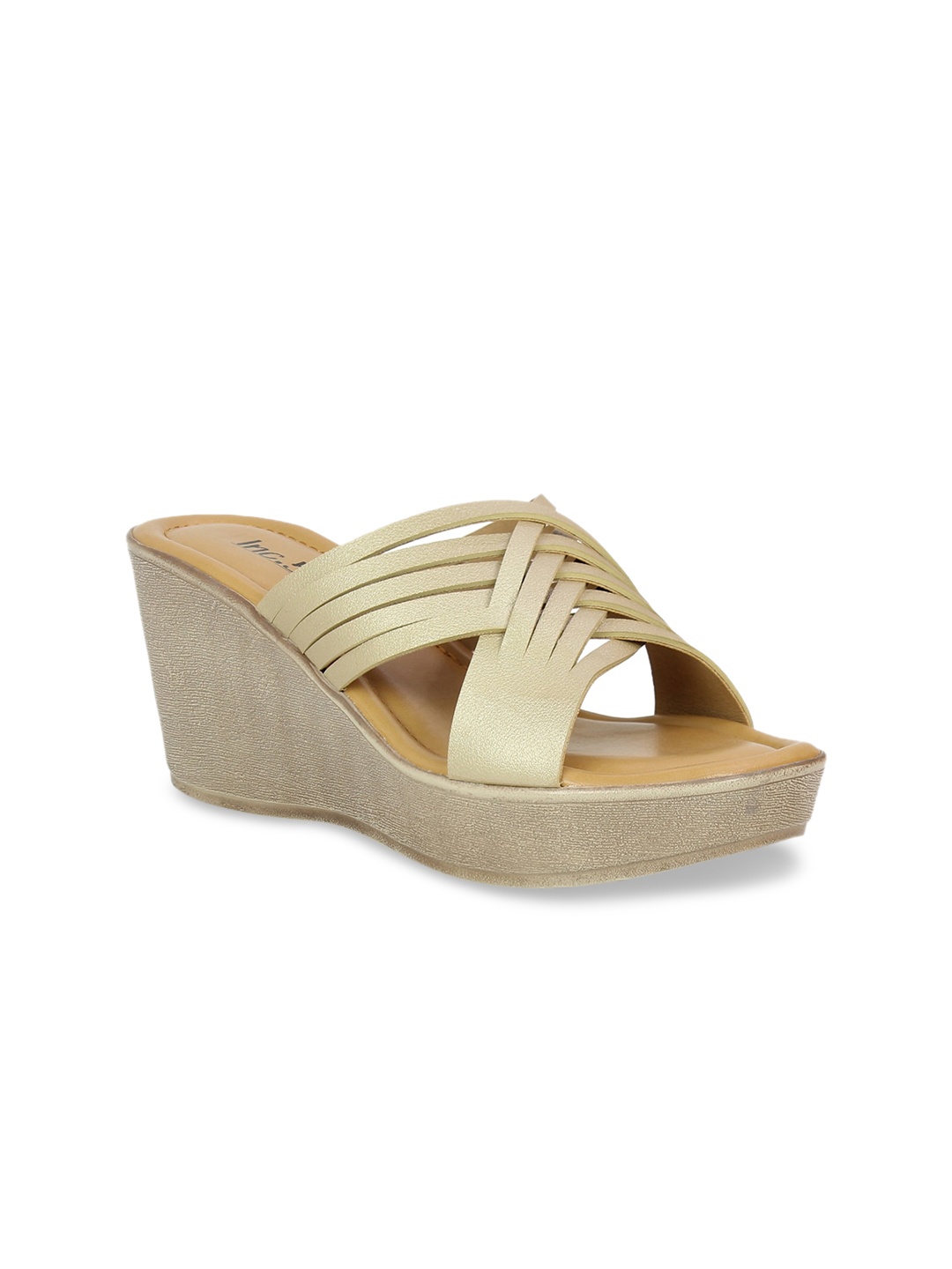 

Inc 5 Women Gold-Toned Solid Sandals