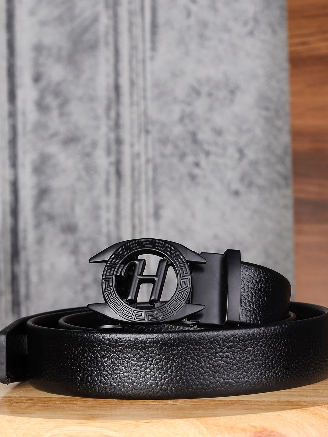 Kastner Men Black Textured Belt