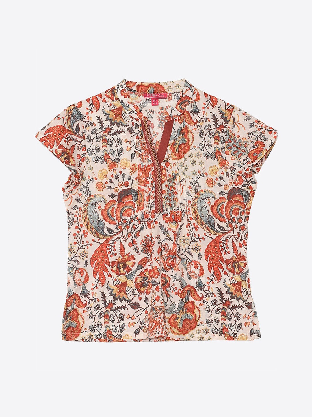 

Biba Girls Off White & Orange Printed Kurtis