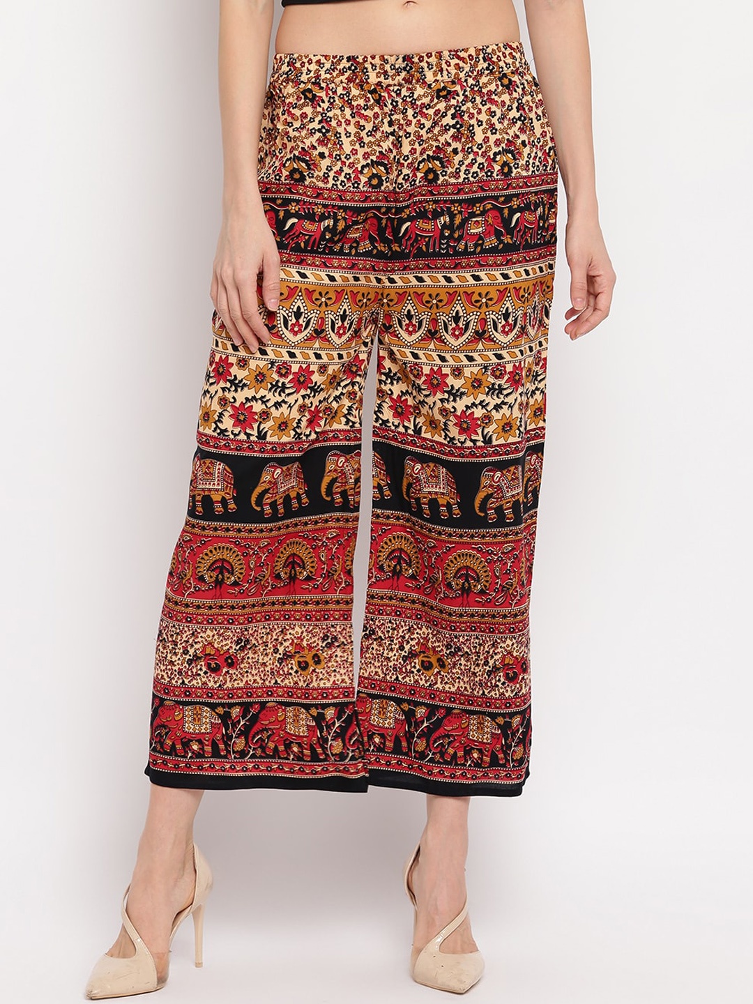 

Aawari Women Multicoloured Printed Flared Palazzos, Multi