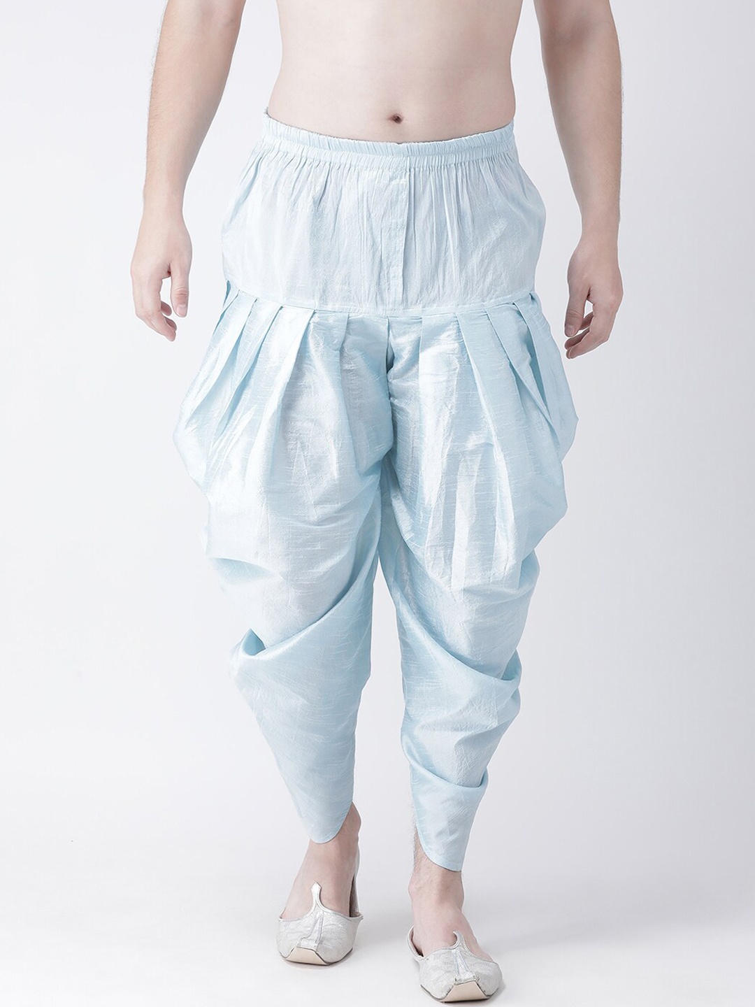

DEYANN Men Blue Solid Dupion Silk Dhoti
