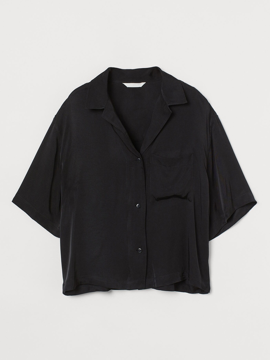 

H&M Women Black Solid Voluminous Resort Shirt