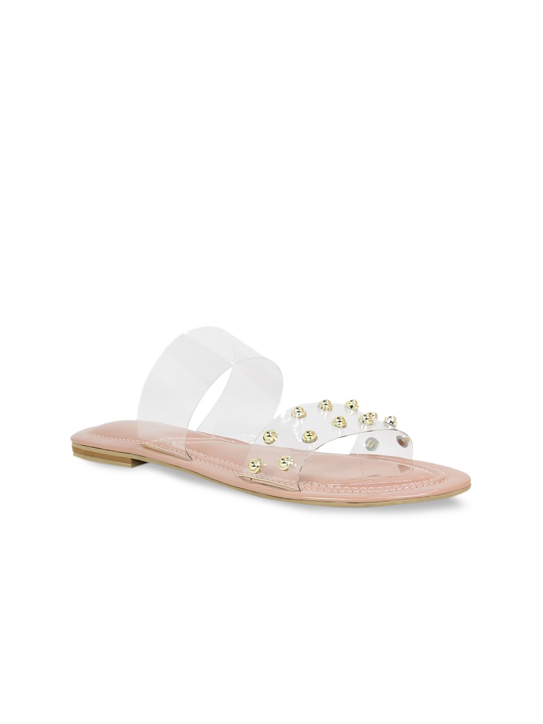 

Inc 5 Women Peach-Coloured Embellished Open Toe Flats