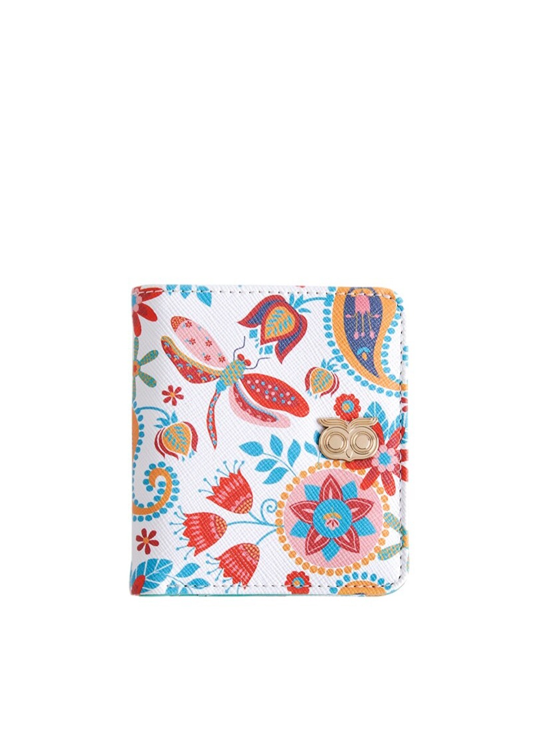 

Chumbak Women White & Red Printed Two Fold Wallet