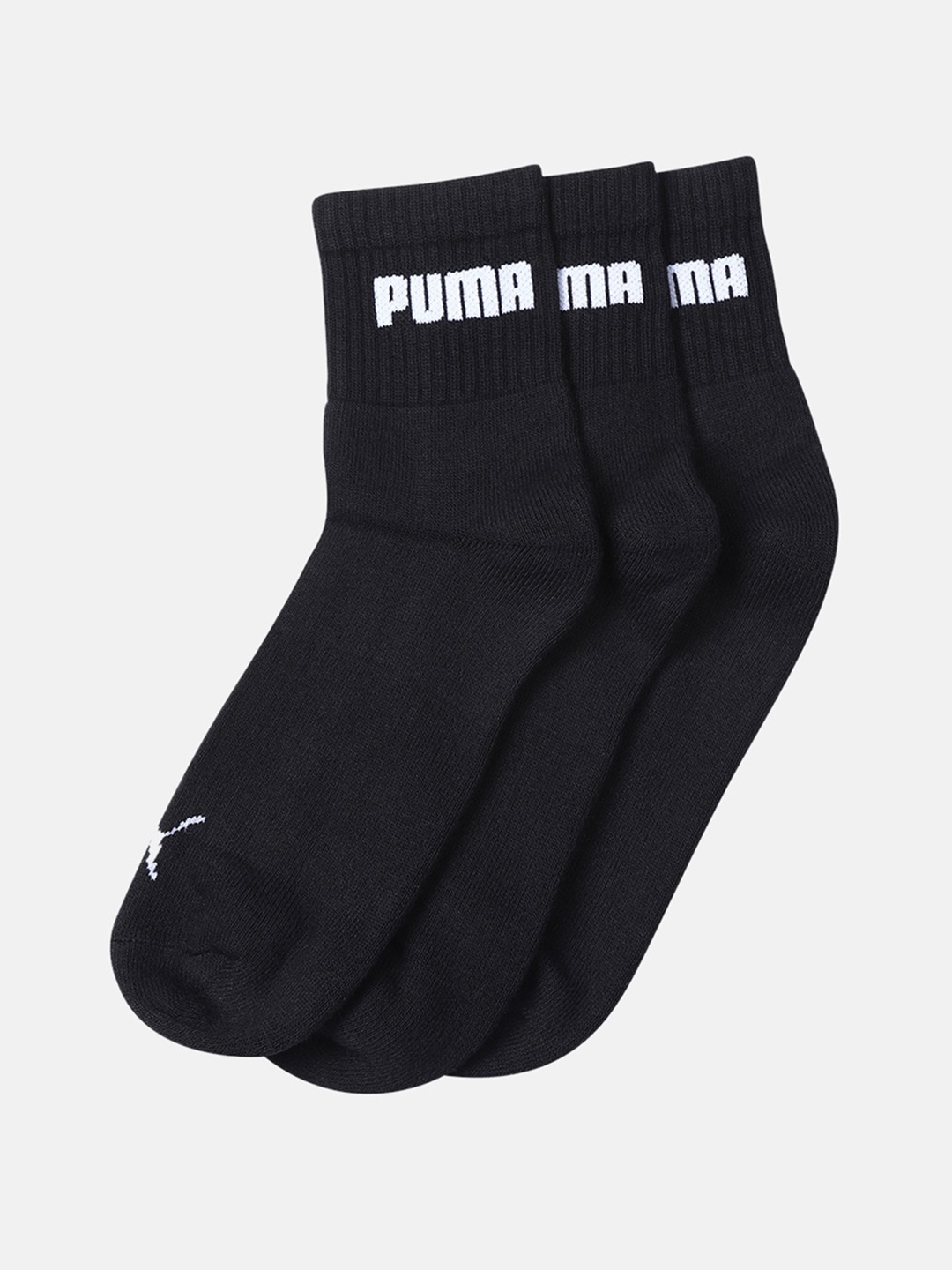 

Puma Unisex Pack of 3 Cushioned Sport Quarter Socks, Black